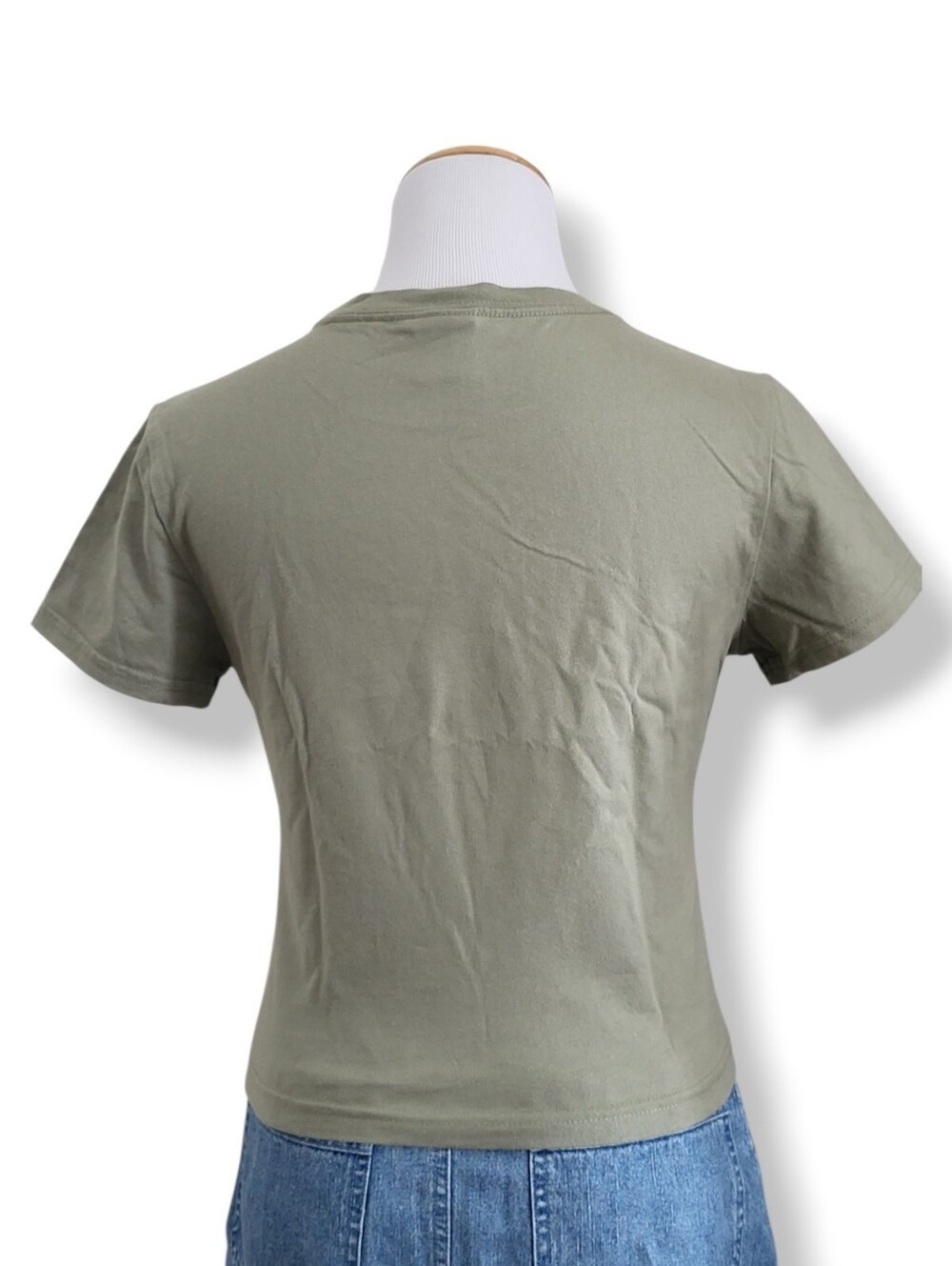 OVO Green Owl Logo Cotton Cropped Baby Tee - Picture 5 of 9